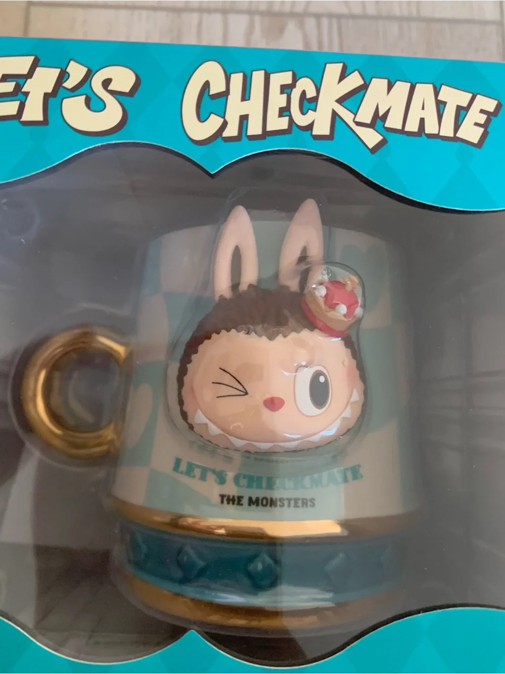 The Monsters Let's Checkmate Blue Mug Popmart New